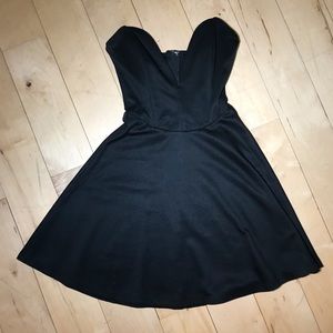 Black low cut skater dress